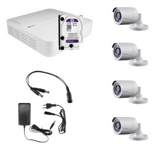 HD Coax KIT m. 4 kamera