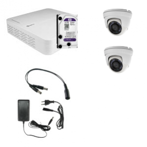 HD Coax KIT m. 2 DOME kamera