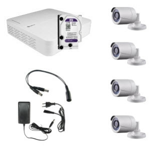HD Coax KIT m. 4 kamera